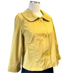 VERTIGO PARIS YELLOW 3/4 SLEEVE LINED COTTON JACKET S/M